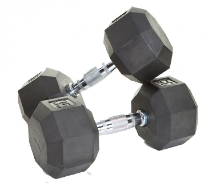 Picture of 8 Sided Rubber Encased Dumbbells